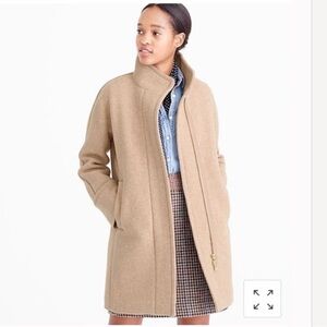 J.Crew Stadium Cloth Nello Gori Tan Cocoon Coat 2P